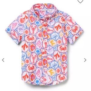 NWT- Janie and Jack Multicolor Patterned Button Down Shirt